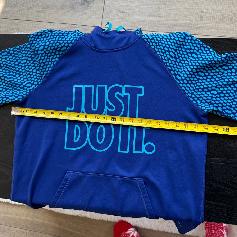 Nike Navy and Teal 'Just Do It' Hoodie - Picture 8 of 9